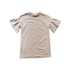 Beachlunchlounge Mini Dress Womens Medium Blush Pink Cotton‎ Flutter Sleeve